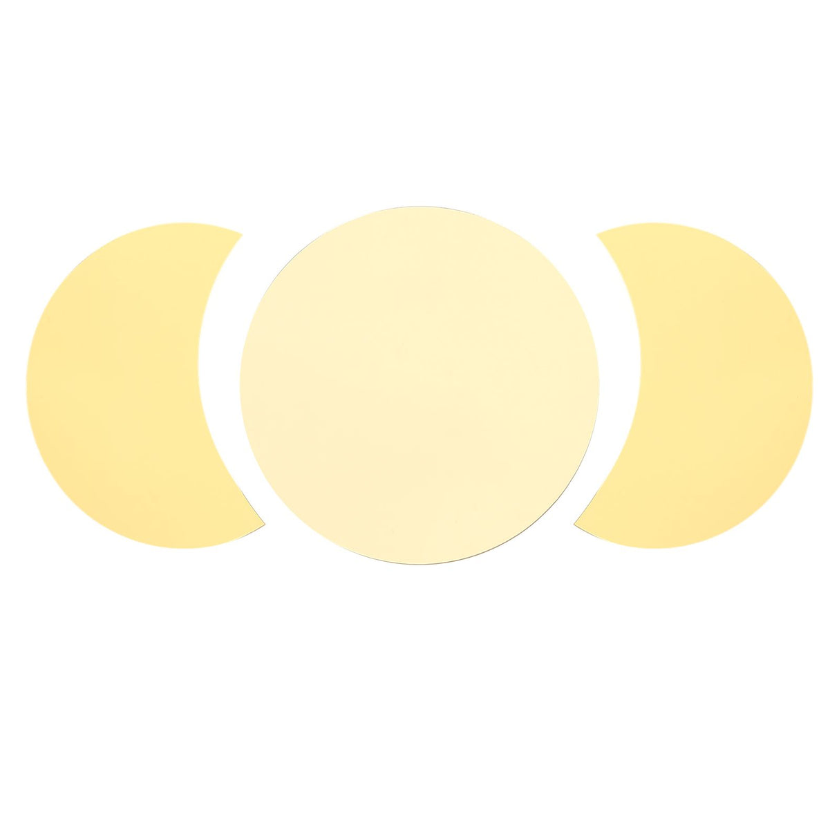 Acrylic Mirror Wall Sticker Sun Half Moon Shape Decorative Background Decal for Home UseGold
