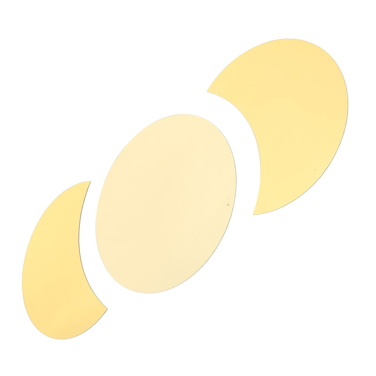 Acrylic Mirror Wall Sticker Sun Half Moon Shape Decorative Background Decal for Home UseGold