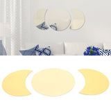 Acrylic Mirror Wall Sticker Sun Half Moon Shape Decorative Background Decal for Home UseGold