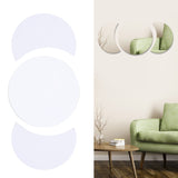 Acrylic Mirror Wall Sticker Sun Half Moon Shape Decorative Background Decal for Home UseSilver