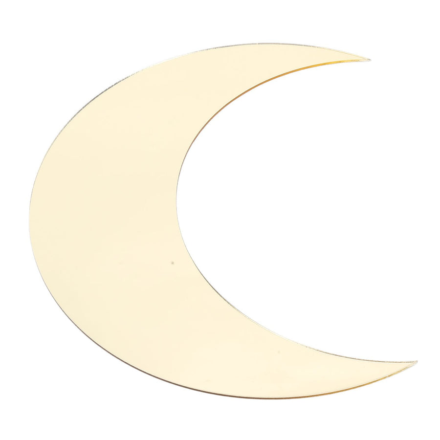 Moon Shape Mirror Wall Sticker Acrylic Decorative Background Decal for Home Office CorridorGold