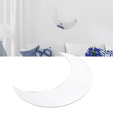 Moon Shape Mirror Wall Sticker Acrylic Decorative Background Decal for Home Office CorridorSilver