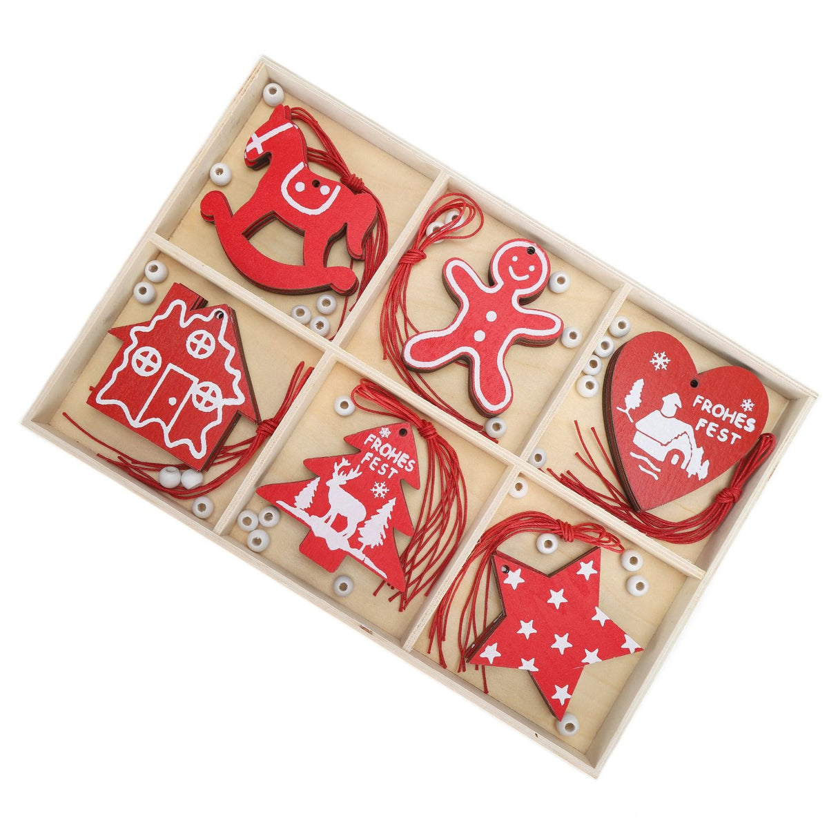 Wooden Hanging Ornaments DIY Christmas Tree Decorative Pendants Decoration AccessoriesJM02033