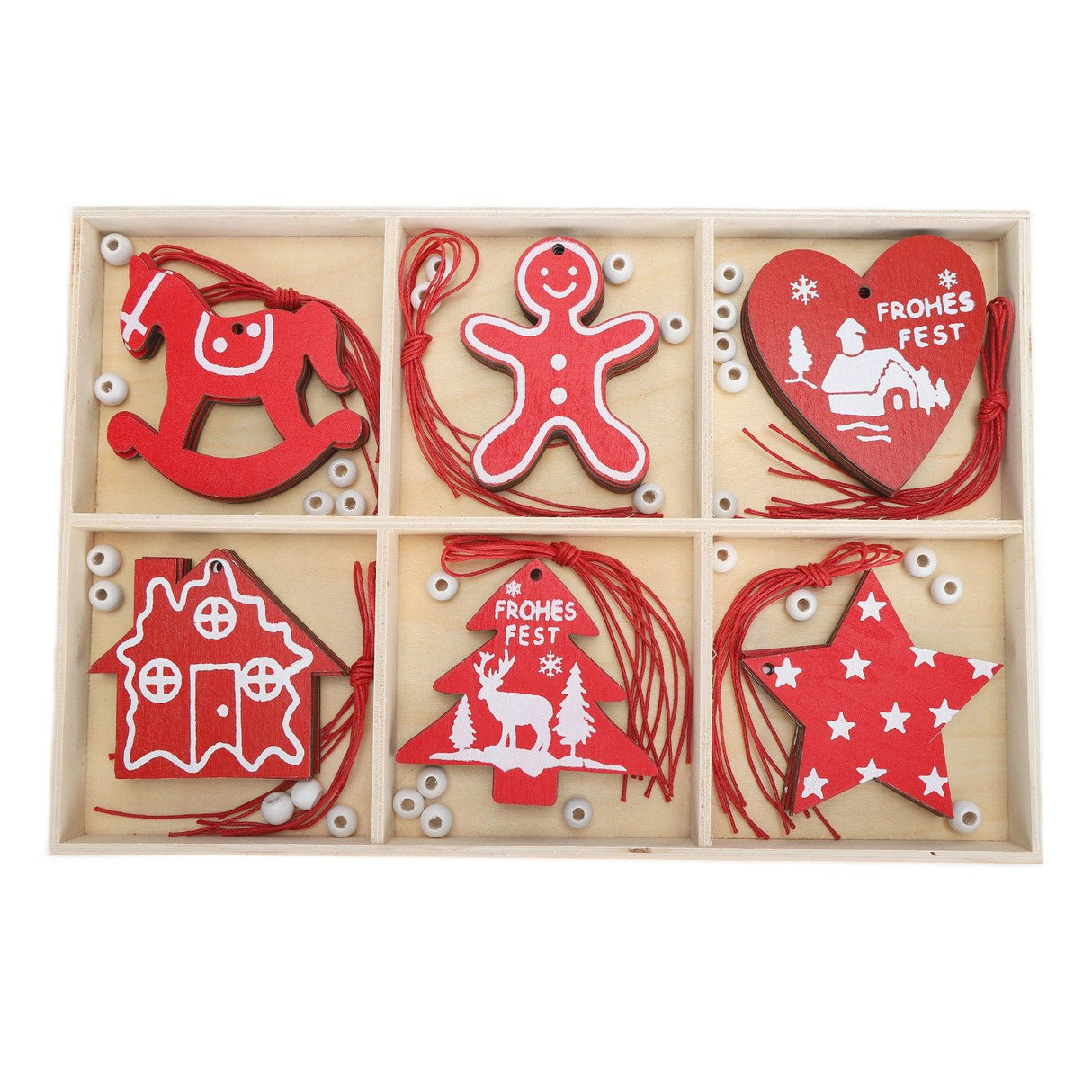 Wooden Hanging Ornaments DIY Christmas Tree Decorative Pendants Decoration AccessoriesJM02033