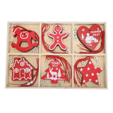 Wooden Hanging Ornaments DIY Christmas Tree Decorative Pendants Decoration AccessoriesJM02033 - Low Angle