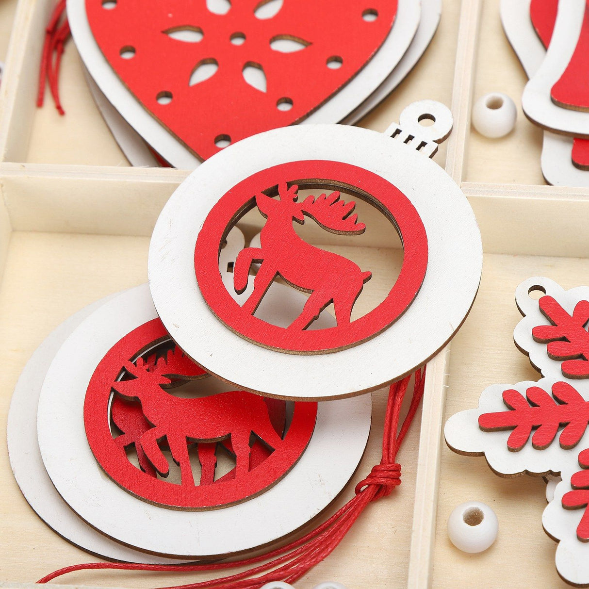 Wooden Hanging Ornaments DIY Christmas Tree Decorative Pendants Decoration AccessoriesJM02034