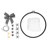 Halloween Embroidery DIY Decorative Cross Stitch Crafts Kit for Home Festival DecorationWith Bowknot