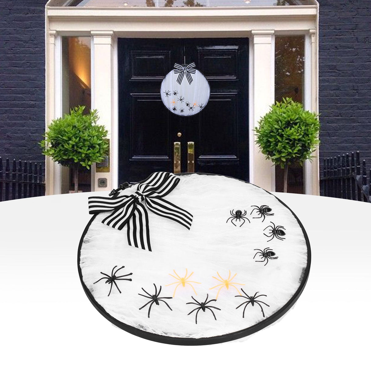 Halloween Embroidery DIY Decorative Cross Stitch Crafts Kit for Home Festival DecorationWith Bowknot