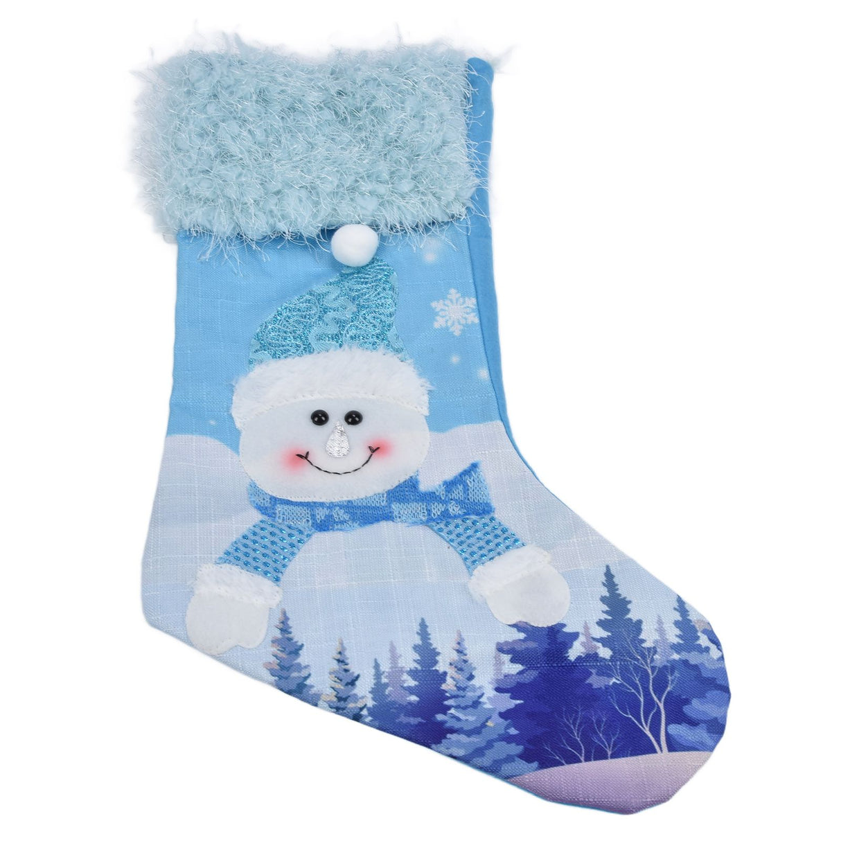 Cute Hanging Christmas Sock Luminous Candies Bag Gift Stocking with Hook for FestivalSnowman Type