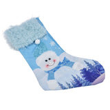 Cute Hanging Christmas Sock Luminous Candies Bag Gift Stocking with Hook for FestivalSnowman Type - Side View