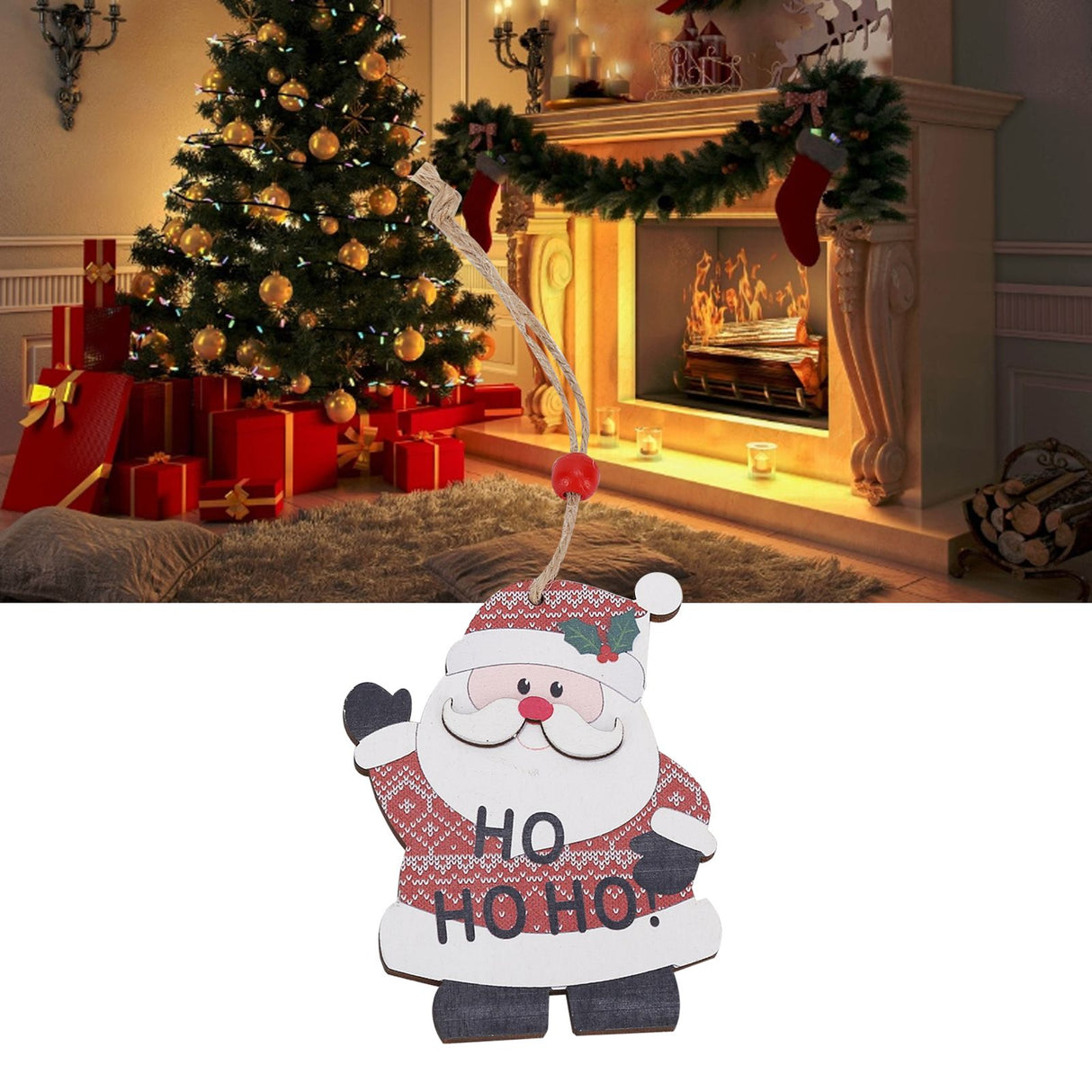 DIY Christmas Ornament Wooden Christmas Tree Decoration for Spring Festival HomeElder