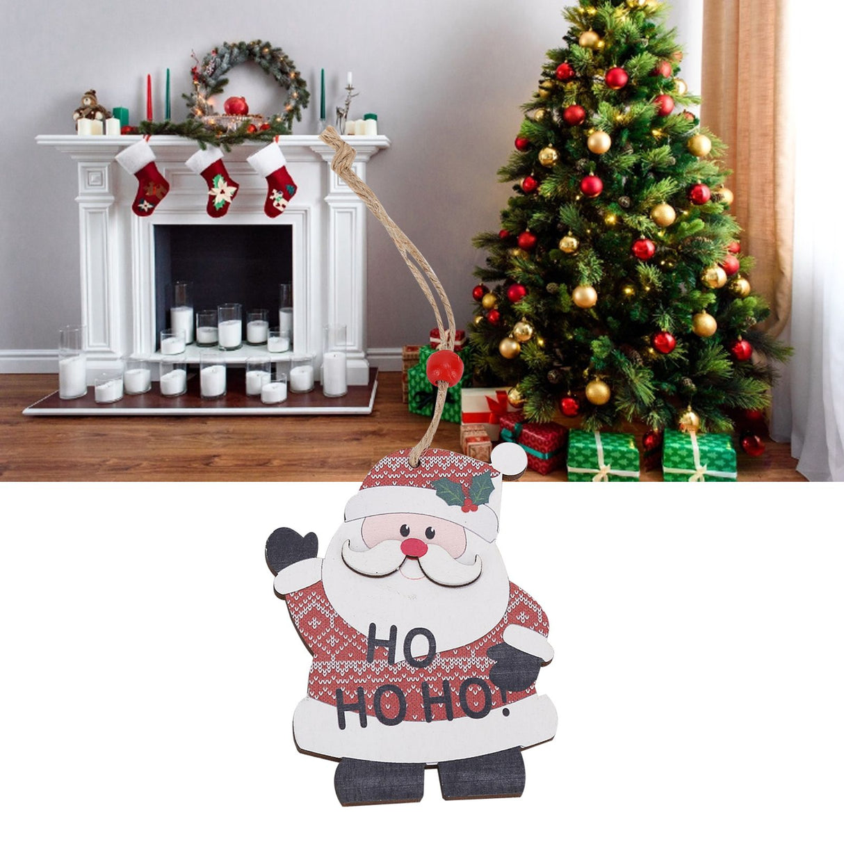 DIY Christmas Ornament Wooden Christmas Tree Decoration for Spring Festival HomeElder