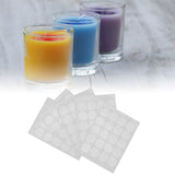 200Pcs Candle Wick Stickers Heat Resistant Double Sided Tape Sticker for Candle MakingWhite Bottom