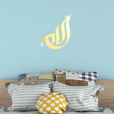 3 Dimensional Thickened Mirror Wall Sticker Acrylic Self Adhesive Wall Decoration for HomeJM740 Gold+EVA Glue