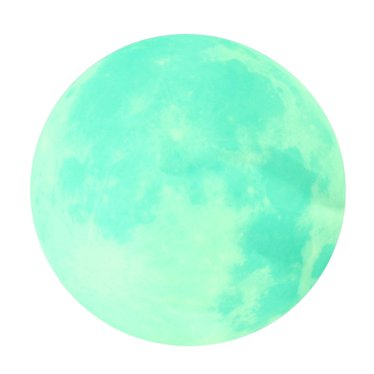 Cyan Green Light Moon Design Fluorescent Wall Sticker Self Adhesive Decorative Sticker Decal