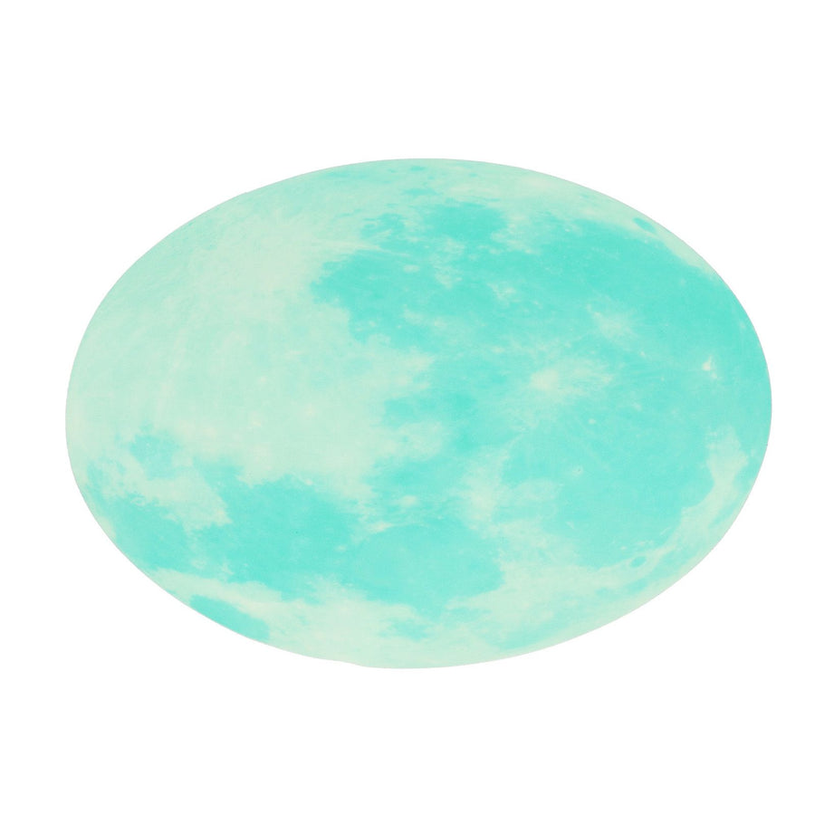 Cyan Green Light Moon Design Fluorescent Wall Sticker Self Adhesive Decorative Sticker Decal