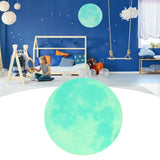 Cyan Green Light Moon Design Fluorescent Wall Sticker Self Adhesive Decorative Sticker Decal