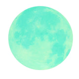 Cyan Green Light Moon Design Fluorescent Wall Sticker Self Adhesive Decorative Sticker Decal