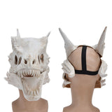 Latex Simulation Dinosaur Skull Mask Head Cover Halloween Costume Party Cosplay Props Decoration - Low Angle