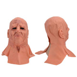 Old Man Mask Scary Halloween Latex Bald Human Head Cover Costume Party Cosplay Props