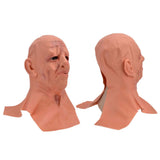 Old Man Mask Scary Halloween Latex Bald Human Head Cover Costume Party Cosplay Props - Extra Image