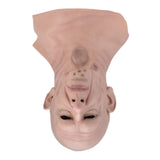 Realistic Bald Head Man Mask Latex Human Face Mask Funny Scary Halloween Costume Cosplay Props - Low Angle