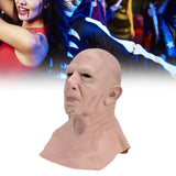 Realistic Bald Head Man Mask Latex Human Face Mask Funny Scary Halloween Costume Cosplay Props - Extra Image