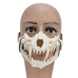 Skull Mask Latex Tiger Tooth Type Durable Waterproof Adjustable Scary Mask for Party Festival Theater - Extra Image