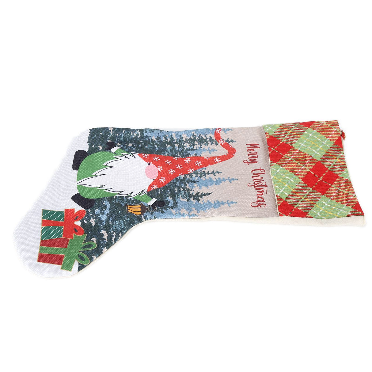 Christmas Decorative Sock Faceless Doll Pattern Children's Gift Bag for Festival Costume PartyRed Hat