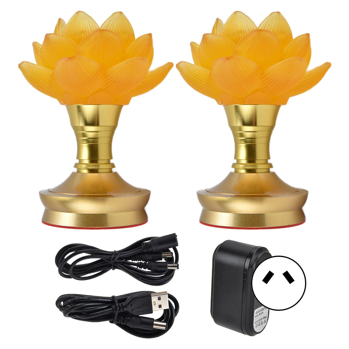 2 Set LED Buddhist Light 3 Color Adjustment Buddha Lamp Plug In Flower Light for Home Buddhist SupplyAU Plug 100-240V