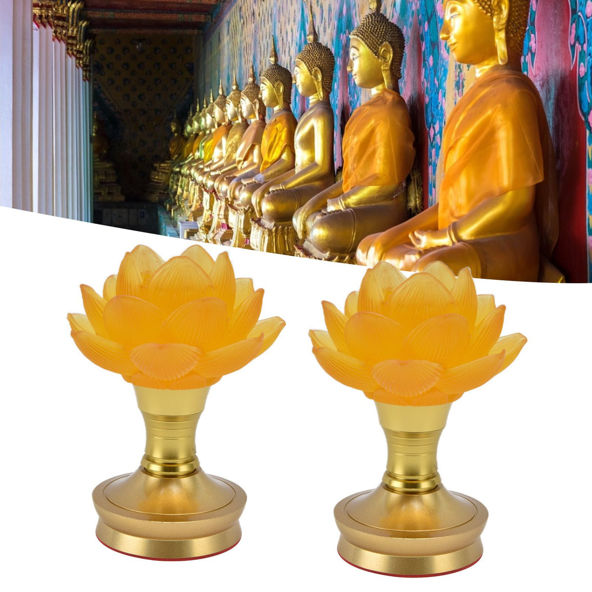 2 Set LED Buddhist Light 3 Color Adjustment Buddha Lamp Plug In Flower Light for Home Buddhist SupplyAU Plug 100-240V