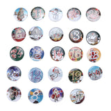 Lucky Number Button Pin Unique Pattern Button Pin Cartoon Advent Calendar Brooch24PCS Landscape Cartoon