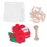 24PCS Christmas Bag Lucky Number Drawstring Christmas Sack Advent Calendar Christmas PouchWhite