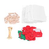 24PCS Christmas Bag Lucky Number Drawstring Christmas Sack Advent Calendar Christmas PouchWhite