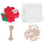 24PCS Christmas Bag Lucky Number Drawstring Christmas Sack Advent Calendar Christmas PouchWhite