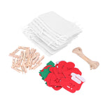 24PCS Christmas Bag Lucky Number Drawstring Christmas Sack Advent Calendar Christmas PouchWhite - Extra Image