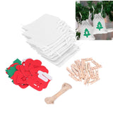 24PCS Christmas Bag Lucky Number Drawstring Christmas Sack Advent Calendar Christmas PouchWhite