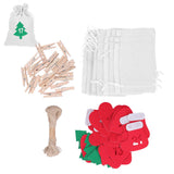 24PCS Christmas Bag Lucky Number Drawstring Christmas Sack Advent Calendar Christmas PouchWhite - Extra Image