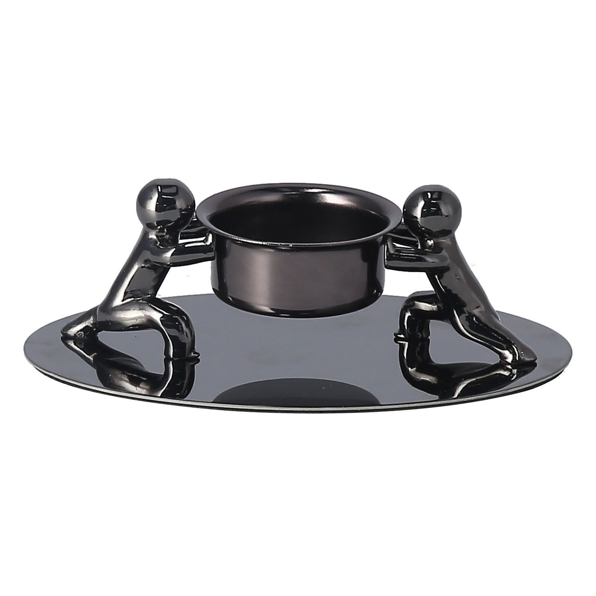 Candlestick Holder Stainless Steel Candle Holder Romantic Candle Stand Candlestick Ornament for Home DecorationBlack