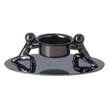 Candlestick Holder Stainless Steel Candle Holder Romantic Candle Stand Candlestick Ornament for Home DecorationBlack