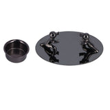 Candlestick Holder Stainless Steel Candle Holder Romantic Candle Stand Candlestick Ornament for Home DecorationBlack - Front View