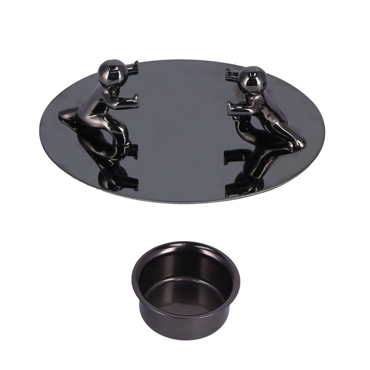 Candlestick Holder Stainless Steel Candle Holder Romantic Candle Stand Candlestick Ornament for Home DecorationBlack