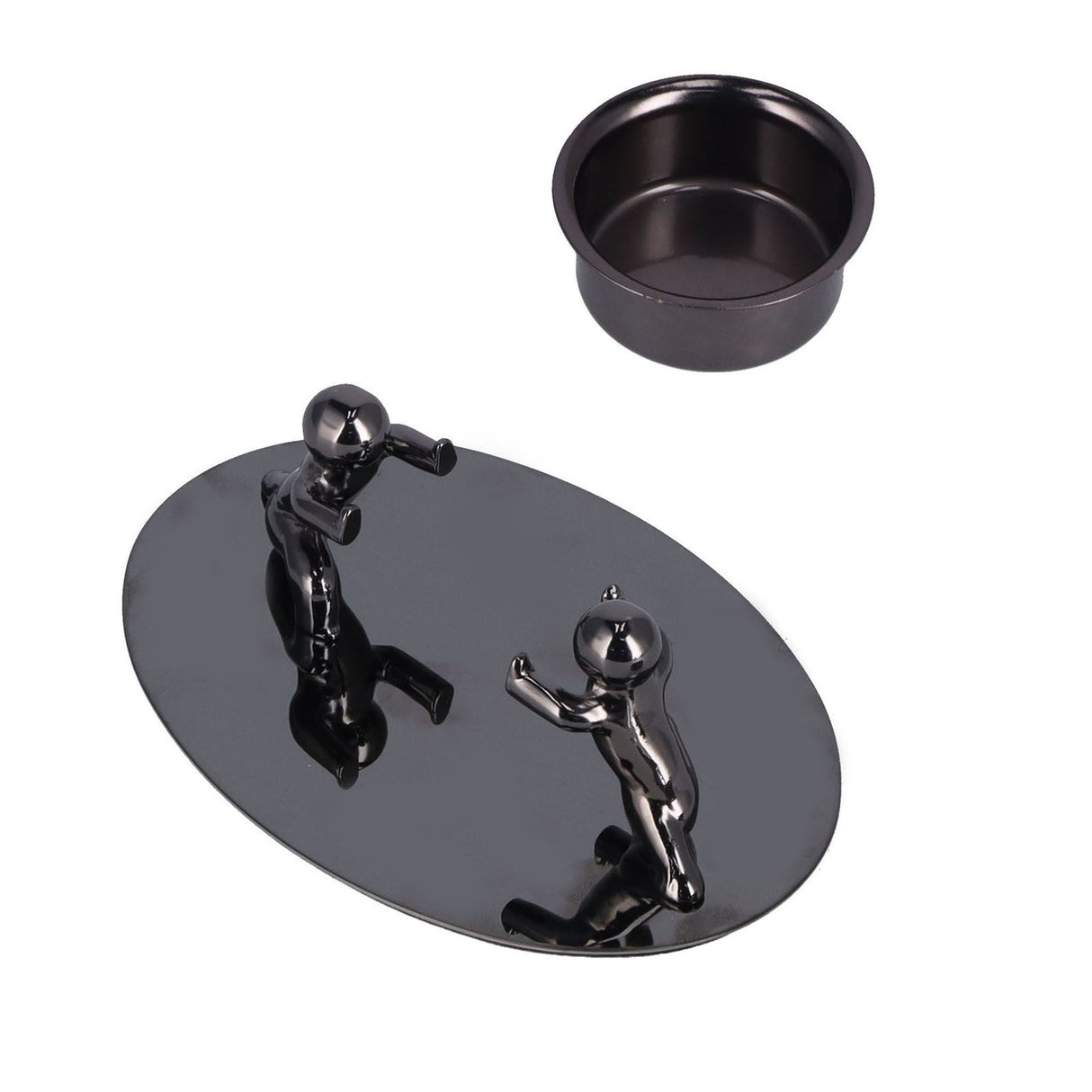 Candlestick Holder Stainless Steel Candle Holder Romantic Candle Stand Candlestick Ornament for Home DecorationBlack