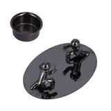 Candlestick Holder Stainless Steel Candle Holder Romantic Candle Stand Candlestick Ornament for Home DecorationBlack - Low Angle