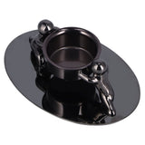Candlestick Holder Stainless Steel Candle Holder Romantic Candle Stand Candlestick Ornament for Home DecorationBlack