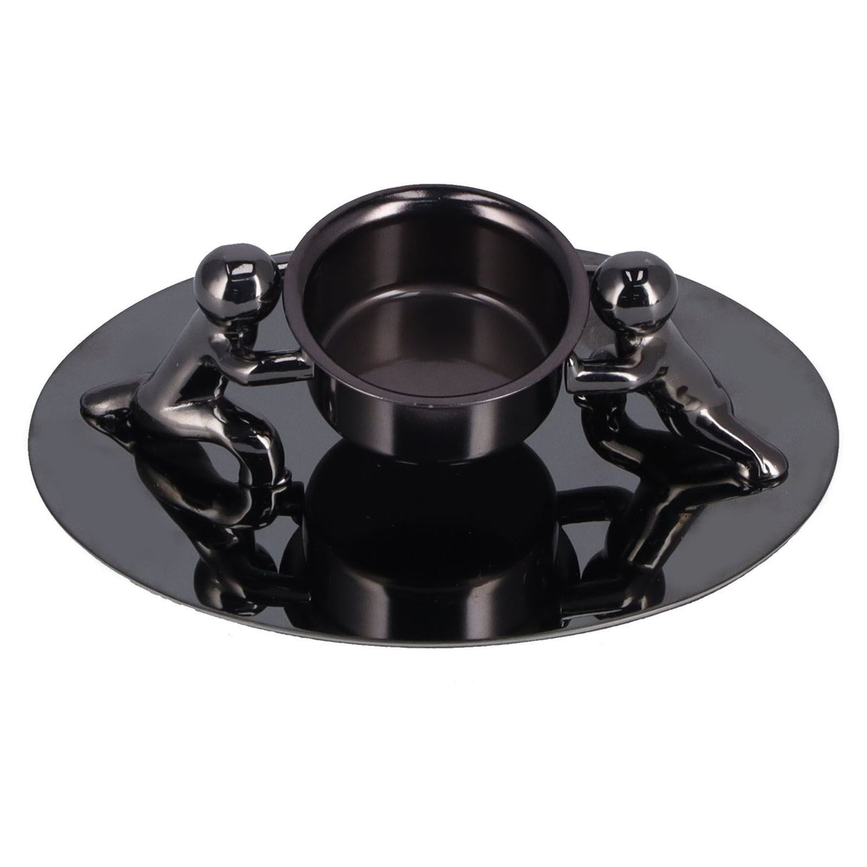 Candlestick Holder Stainless Steel Candle Holder Romantic Candle Stand Candlestick Ornament for Home DecorationBlack