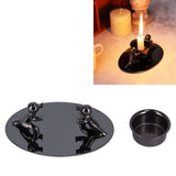 Candlestick Holder Stainless Steel Candle Holder Romantic Candle Stand Candlestick Ornament for Home DecorationBlack - Extra Image