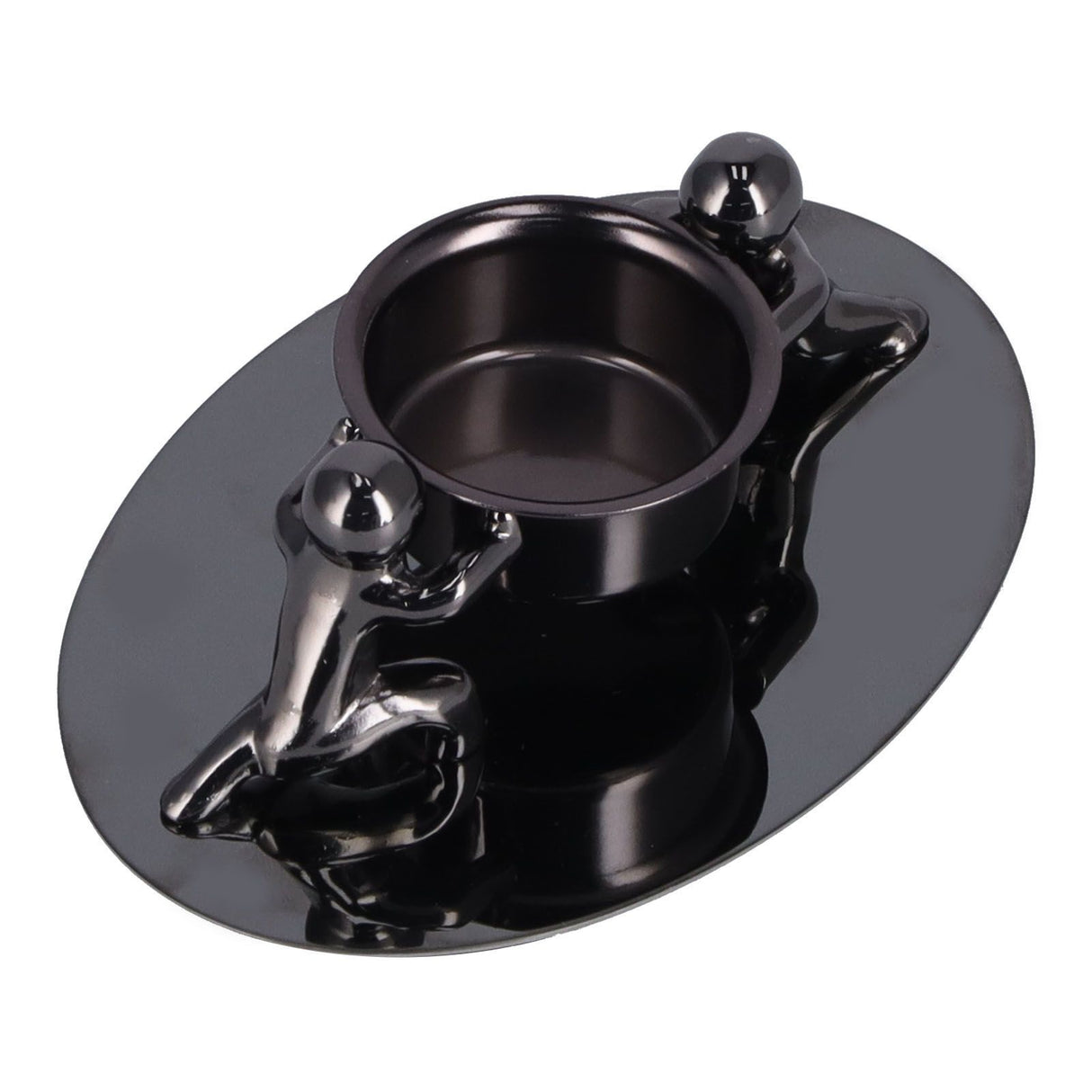 Candlestick Holder Stainless Steel Candle Holder Romantic Candle Stand Candlestick Ornament for Home DecorationBlack