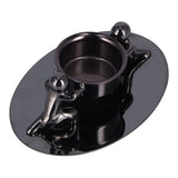 Candlestick Holder Stainless Steel Candle Holder Romantic Candle Stand Candlestick Ornament for Home DecorationBlack - Extra Image