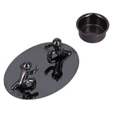 Candlestick Holder Stainless Steel Candle Holder Romantic Candle Stand Candlestick Ornament for Home DecorationBlack - Extra Image
